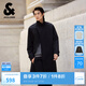 杰克·瓊斯（JACK&JONES）25年男裝秋季中長(cháng)款風(fēng)衣男士寬松雙排扣大衣外套商務(wù)休閑靜奢風(fēng)衣 E40黑色 寬松版 卡碼拍小 M （175）