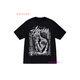 斯圖西（stussy）潮流STU字母圖西美式短袖印花男女情侶同款寬松T恤上衣 黑色 XL