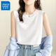 真維斯（JEANSWEST）純棉小吊帶背心女2025新款爆款夏季內搭上衣韓版時(shí)尚無(wú)袖t恤上衣 白色 純色 2XL