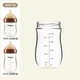 世喜花語(yǔ)玻璃奶瓶身適配世喜百日瓶奶嘴鴨嘴吸管嘴160ml240ml仿母乳手柄蓋 240瓶身/無(wú)排氣閥 1只裝