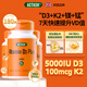 ACTASK維生素D3+K2+鎂+錳5000iu大劑量vd3成年人男女備孕青年老人補(bǔ)鈣 【強(qiáng)韌骨骼/調(diào)節(jié)機(jī)能】5000IU*3瓶/180片 【推薦拍3瓶長(zhǎng)期補(bǔ)充更有效 | 全家共享】
