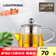 明尊（LIGHTKING）泡茶壺 耐熱玻璃茶具 不銹鋼內(nèi)膽過濾花茶壺茶藝壺沖茶泡茶器 L-03（450ml）
