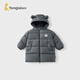 童泰（TONGTAI）寶寶羽絨服外套冬季兒童衣服男女童外出中長(cháng)款連帽上衣鴨絨服 深灰 100