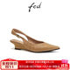 FED時(shí)裝涼鞋夏季新款女鞋黑色后空單鞋褶皺真皮涼鞋女S0403-ZC662 淺黃色 36