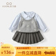凡獵VOONLIE女童學(xué)院風(fēng)套裝秋裝兒童洋氣時(shí)髦小女孩衣服寶寶百褶裙三件套春秋 灰色 110 cm