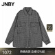 JNBY/江南布衣秋季毛呢夾克銀絲珠片花呢時(shí)髦小香風(fēng)外套5O9814560 965/黑白條格 M