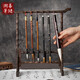 善璉湖筆 竹節筆架 筆架文房四寶雞翅木毛筆掛中式實(shí)木拼接毛筆架子