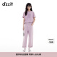 DZZIT地素短袖T恤2025夏季新款蝴蝶結(jié)網(wǎng)紗貼布繡上衣女3J2B3331X 淺紫色 XS
