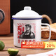 拜杰搪瓷缸子搪瓷杯勞動(dòng)最光榮懷舊杯子茶茶缸帶蓋大號喝水杯500ml