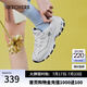 斯凱奇（Skechers）女鞋小白熊休閑鞋子厚底增高百搭運(yùn)動(dòng)軟底老爹鞋99999863 白色/海軍藍(lán)色/WNV 37