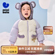 迷你巴拉冬新款男女童插肩袖連帽羽絨服寶寶厚款保暖外套 粉紫70013 120