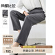 尚都比拉職場通勤休閑褲女春季高腰顯瘦煙管褲氣質(zhì)百搭九分褲 深灰色  L 