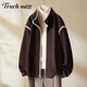 塔馳密司（touchmiss）秋冬季時(shí)尚立領(lǐng)棒球服秋裝短外套女2025秋季新款休閑春秋上衣 深咖色 M