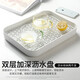 威爾基瀝水盤(pán)四方形茶杯盆雙層托盤(pán)茶盤(pán)飲水器大號茶托盤(pán)自動(dòng)排水茶芘架 瀝水托盤(pán)【加深款 33cm】