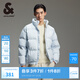 杰克·瓊斯（JACK&JONES）男裝衣服秋季寬松字母印花潮流百搭舒適棉服男立領(lǐng)短款棉衣外套厚 淡藍(lán)色A41 淡藍(lán)色A41 XL 185