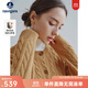 Navigare意大利小帆船女士休閑針織開(kāi)衫時(shí)尚保暖羊毛衫秋冬簡(jiǎn)約絞花毛衣女 古巴砂 XL