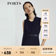 PORTS寶姿 商場同款新品氣質(zhì)百搭不對稱系帶連體褲LL8P041NWB011 丈青 M (6)