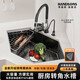 HANDSONS新款網(wǎng)紅鉆石型異形水槽SUS304不銹鋼納米轉(zhuǎn)角洗碗池洗菜盆大單槽 8455鋼琴黑基礎(chǔ)套餐 新款45內(nèi)寬