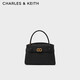 CHARLES&KEITH質(zhì)感金屬扣凱莉包手提包單肩包包女包生日七夕禮物CK2-50270880