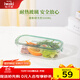 怡萬(wàn)家（iwaki）飯盒微波爐保鮮盒玻璃便當盒餐盒玻璃碗廚房冰箱收納碗 【清新綠】長(cháng)條形500ml