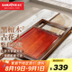 金灶（KAMJOVE）實(shí)木茶盤(pán)帶燒水壺一體 自動(dòng)上水茶具泡茶器全套茶臺(tái)茶盤(pán)套裝R-190 黑檀木單茶盤(pán)（不含茶藝爐）