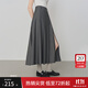 范思藍恩學(xué)院風(fēng)灰色復古百褶半身裙女秋季2025新款通勤裙子3198 深灰色 XL