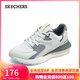 斯凱奇（Skechers）女鞋秋季厚底撞色板鞋百搭舒適運動(dòng)鞋155442 白色/灰色/WGY 39