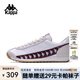 卡帕（Kappa）背靠背串標(biāo)薄底運動鞋男女2025新款德訓(xùn)鞋戶外復(fù)古跑鞋 K0FX5MM18 經(jīng)典白/麥芽米棕/樞機(jī)紅-012 40