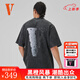VLONE STAPLE月球大LOGO印花燙鉆水洗寬松短袖T恤男女同款黑灰時尚個性 VLTE25010BK L