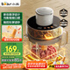 小熊（Bear）絞肉機(jī)家用 絞餡機(jī)碎肉機(jī)電動(dòng)多功能料理攪拌機(jī) 肉餡蒜蓉機(jī) 可調(diào)粗細(xì)攪肉機(jī)2L懸浮雙刀QSJ-F03X2