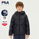 FILA斐樂(lè )童裝兒童羽絨服2025冬季新款男女童常規款雙面穿保暖外套 RD寶藍-NV 170