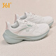 361°運動(dòng)鞋女鞋2025春夏款防潑水通勤跑步鞋子彈力百搭軟底休閑增高鞋 羽毛白/淺煙綠 【革面防潑水】 38 【官方正品-現貨速發(fā)】