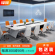 福錦（FUJIN）會(huì )議桌長(cháng)桌鋼琴烤漆簡(jiǎn)約現代大氣高端會(huì )議室桌椅組合條形桌洽談桌3.0*1.4米（可坐10人）