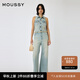 moussy【新復(fù)古回潮】 復(fù)古港風(fēng)做舊無(wú)袖連體褲牛仔褲010HA711-1681 111淺藍(lán)色 S 00001