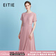 愛特愛（EITIE）通勤優(yōu)雅舒適A字裙2025夏季新款減齡純色短袖連衣裙女裝B2507684 千禧粉65 L (165)