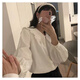 矜持范長袖襯衫女2025新款秋冬法式復(fù)古娃娃領(lǐng)白色設(shè)計感小眾寬松打底 白色長袖 M 95-110斤左右
