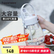 特百惠（Tupperware）大肚杯1.1L塑料杯女士學(xué)生夏季運(yùn)動(dòng)水杯子大容量雙飲帶吸管棉花白