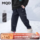 馬騎頓（MQD）MQD冬季男大童潮酷休閑百搭加絨工裝風(fēng)牛仔褲 原牛仔色 150