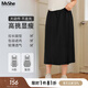 MsShe【輕薄款山本裙褲】大碼女裝2025夏裝胖mm顯瘦高腰七分褲子 黑色現(xiàn)貨 3XL