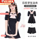 曇蓓漫學(xué)生泳衣女保守裙式可愛(ài)日系遮肚顯瘦高級感水上樂(lè )園海邊穿搭分體 日系學(xué)生泳衣【黑粉色】視覺(jué)顯瘦 均碼 拍照上鏡（建議80-120斤）