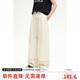 ELLE KIDS25夏季新款女童假日風(fēng)闊腿褲寬松直筒褲撞色透氣休閑褲子