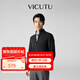 威可多（VICUTU）【云朵毛衫】長袖針織衫曠野美拉德男羊毛可機洗衫男友七夕禮物 深灰（拉鏈立領） XL