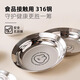 onlycook316不銹鋼餐盤(pán)菜盤(pán)碟子 家用卡通圓盤(pán) 兒童寶寶輔食餐具 16cm小兔