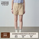 Teenie Weenie【贈送腰帶】小熊短褲女夏季簡約風(fēng)高腰休閑短褲時尚女 卡其色 S (160)