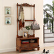 柏爾頓 美式實(shí)木落地衣帽架 臥室多功能掛衣架 068中號73.5*35*168cm