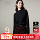 晚白【新品】2025冬季時(shí)尚簡(jiǎn)約休閑毛衣純色高彈羊毛加絨針織衫女 黑色 L