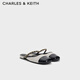 CHARLES&KEITH時(shí)尚拼接鏈條平底穆勒鞋拖鞋生日禮物送女友CK1-70381141 White白色 36 （230）