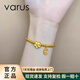 VARUS999足金古法傳承黃金手鏈女金珠桃花鈴鐺轉運珠招財手串女友禮物 4mm 金珠+招財納福+桃花 約4.2g