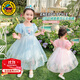 G.DUCKKIDS小黃鴨童裝愛(ài)莎公主裙夏季新款女童連衣裙網(wǎng)紗泡泡袖女孩生日禮物 藍色 90 尺碼1~2歲【 80-90cm】
