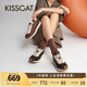 KISSCAT沈月熱巴同款接吻貓25年春摩卡厚底德訓(xùn)鞋內(nèi)增高休閑小白鞋 復(fù)古綠 37